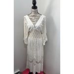 Anthropologie Farm Rio Solana Cutout Open Shoulder Midi Dress SIZE MEDIUM Photo 2