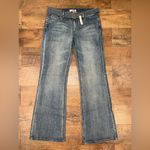 White House | Black Market New Blanc Women's Belted Wide Leg Blue Jeans Photo 1