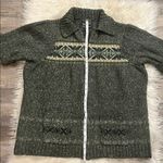 Woolrich vintage 90’s wool blend zip front short sleeve sweater spruce green 2XL Photo 5