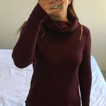 Cyrus Maroon Cowl Turtleneck Sweater Photo 0