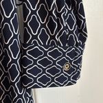 Talbots Classic Blue and White Geometric Print Midi Shirt Dress Size P Photo 3