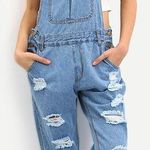 SheIn Cut Out Ripped Denim Overalls Photo 0