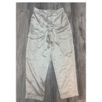 House of Harlow 1960 Cargo Pants Women's Size 10 High Waist Satin Champagne Tan Photo 1