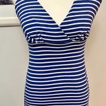 Trina Turk  SIZE 0 Sleeveless Stripped Asymmetrical Dress Photo 0
