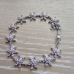Light Purple Genuine Gemstone Flower Shape 925 Silver Bracelet Photo 1
