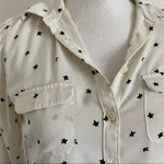 Loft  • Ivory Navy Star Print Button Up Blouse Photo 2
