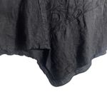NWT Tina Stephens Made In Italy Black Linen Embroidered Asymmetric Top‎ O/S Size undefined Photo 2