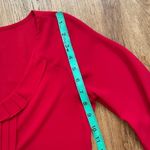 Loft  Red pleated blouse womens size XS Grannycore office business Photo 8