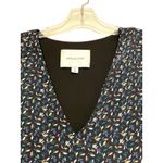 Amour Vert Julianne Floral 100% Silk Shift Mini Dress Size XS Blue Slit Sleeve Photo 4