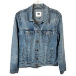 Old Navy Medium Jean Jacket Classic Denim Blue Trucker Cotton Womens Solid 1074 Photo 1