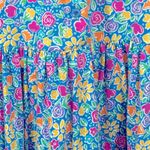 Hanna Andersson Vintage 90s Floral Midi Peasant Dress XL – Made in USA Blue Photo 6