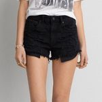 American Eagle Black Distressed High Rise Shorts Photo 0