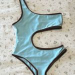 frankie's bikinis Blue and Brown One-Piece Swimsuit Photo 0