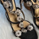 Chanel Black Camellia Charm Wedge Sandals Photo 3