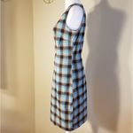 California Concepts Blue Tan Brown Plaid Sleeveless Midi Dress Juniors 5 Blue Size undefined Photo 1