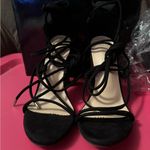 Black suede style lace up Strappy heel Size 8.5 Photo 2