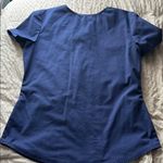 Scrubstar  Blue V-Neck Short Sleeve Relaxed Top Photo 2
