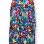 Vintage Handmade Skirt Colorful Blue Green Ethnic Village Elastic Waist Maxi Size M Photo 3