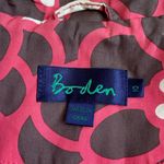 Boden Rainy Day Mac Cotton Coat Geometric Floral Daisy Pink No Hood Size 10 Photo 3