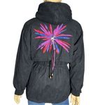 Skea Paris Vail Vintage Size 6 Black Sunburst Beaded Tassel Sueded Winter Jacket Photo 4