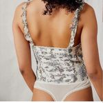 Free People  weekend plans bodysuit in tea combo floral sheer ruffles Photo 5