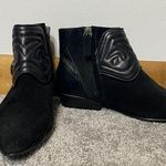 ZARA Woman Black Leather Quilted Suede Ankle Booties Women’s EU 36 US 5.5 Photo 0