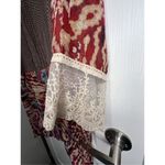 BKE Sheer Abstract Pattern Half Sleeve Blouse With Lace Bell sleeves Photo 2