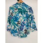 Ralph Lauren Lauren  100% Linen Button Top Floral Large Vacation Coastal Tropical Photo 3