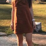 Newbury Kustom Corduroy Front Tie Mini Dress In Dusty Rust Photo 0