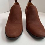 Lucky Brand Booties Vienna Leather Stacked Heels Pull On Comfort Cognac Brown Photo 2