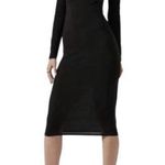 ASTR NWT the Label Black Long Sleeve Fitted Dress Cut Out Knotted Neckline Med Photo 0