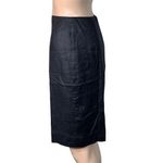Ellen Tracy Linda Allard  Womens Pencil Skirt Lightweight Linen Lined Black Sz 2 Photo 1