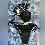 Aerie Black Crochet Bikini Top and Bottom Photo 4