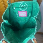 PINK - Victoria's Secret Vintage Victoria’s Secret PINK Green and White Monogram Canvas Tote Bag Photo 6