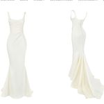 House Of CB HOUSE‎ OF CB 'Emilie' Off White Satin Mermaid Bridal Gown NWOT size S Photo 12