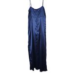 Lulus Navy Blue Satin Pleated Tulip Maxi Dress NWOT Size XL Wedding Guest Dress Photo 2