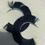 𝅺BOHEMIAN Black Tassel Earrings Geometric Stud Earring Fashion Statement Photo 1