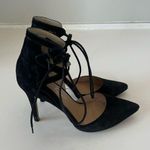 Jessica Simpson Cena Lace Up Black Suede Pointy Toe Heels Women's Size 8 Photo 4