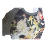 Chloe K Womens  Floral Mixed Media Zipper Back Asymmetrical Top - Sz L Photo 2