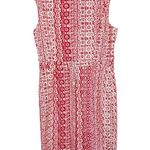 Ellen Tracy Red and White Patterned Dress Size 8 Photo 1