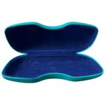Christian Dior VTG‎  Lunettes Sunglasses Case Turquoise Leather Blue Velvet Hard Photo 4