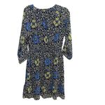 Loft Floral Print Dress Navy Blue Yellow White Women's Medium NWT Photo 6