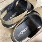 Sorel Wedge Espadrille Platform Sandals Women Size 8 Black Tan Slingback Photo 4