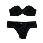 Victoria's Secret Womens  Solid Black Strapless Bandeau Swimsuit Bikini Size M Photo 6