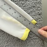 Cartise Long Sleeve V Neck Zipper Blouse White Yellow Semi Sheer Women's 4 Photo 7