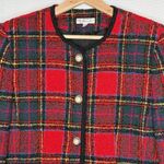 Talbots VTG‎  Red Tartan Plaid Wool Blazer Jacket Womens 8 Academia Preppy 90s Photo 2