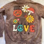 Gildan  Heavy Blend Self Love Club Hoodie Womens‎ Medium Brown Tie Dye Hippie Boh Photo 4