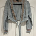 Miss Me Miss‎ me small denim wrap top embroidered Photo 0