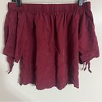 Miami Women’s‎  Off Shoulder Tie Sleeve Crop Top Burgundy Size XS Photo 9