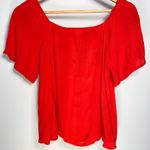 Cloud Chaser Red Square Neck Top Flowy Embroidered Short Sleeve Fairy Floral Boho Cottage S Photo 2